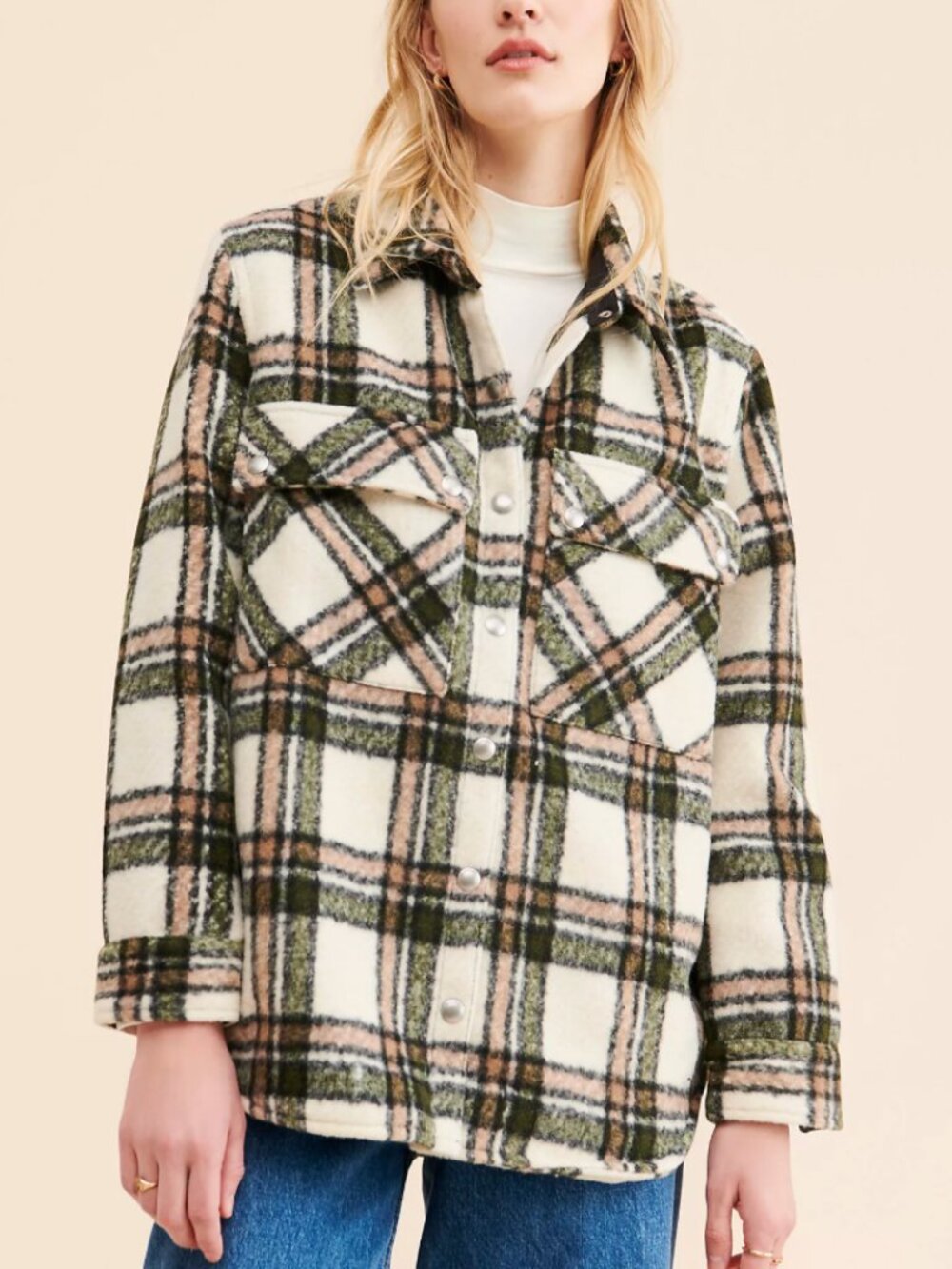 BLANKNYC Outsider Plaid Shirt Jacket (Size S)